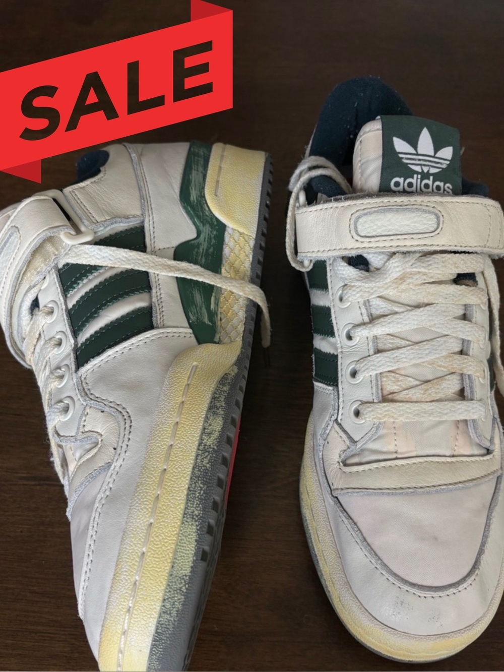 Adidas Forum 84 Low Green White Sneakers Men’s Size 8 Retro Casual Shoes